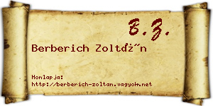 Berberich Zoltán névjegykártya