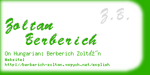 zoltan berberich business card